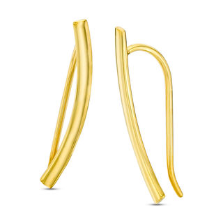 Curved Crawler Earrings in 10K Gold