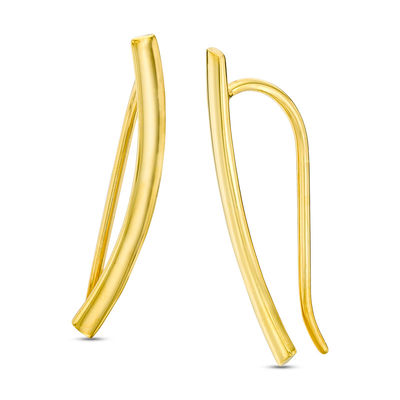 Curved Crawler Earrings in 10K Gold