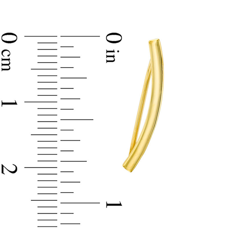 Main Image 2 of Curved Crawler Earrings in 10K Gold