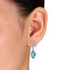 Thumbnail Image 1 of Julianna B™ Marquise Swiss Blue Topaz and 0.21 CT. T.W. Diamond Cursive "JB" Drop Earrings in 14K White Gold