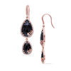 Thumbnail Image 0 of Julianna B™ Onyx and 0.83 CT. T.W. Diamond Cursive "JB" Drop Earrings in Sterling Silver with 18K Rose Gold Plate