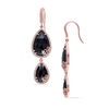 Thumbnail Image 1 of Julianna B™ Onyx and 0.83 CT. T.W. Diamond Cursive "JB" Drop Earrings in Sterling Silver with 18K Rose Gold Plate
