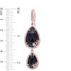 Thumbnail Image 2 of Julianna B™ Onyx and 0.83 CT. T.W. Diamond Cursive "JB" Drop Earrings in Sterling Silver with 18K Rose Gold Plate