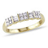 Thumbnail Image 0 of 0.26 CT. T.W. Baguette and Round Diamond Alternating Two Row Anniversary Band in 10K Gold