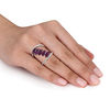 Thumbnail Image 3 of Julianna B™ Marquise Amethyst and 0.32 CT. T.W. Diamond Linear Five Stone Ring in Sterling Silver