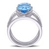 Thumbnail Image 2 of Julianna B™ Pear-Shaped Swiss Blue Topaz and 0.36 CT. T.W. Diamond Ring in 14K White Gold