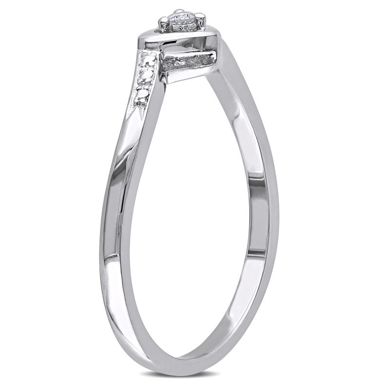 Diamond Accent Heart Promise Ring in Sterling Silver