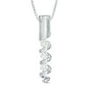 Thumbnail Image 1 of Sirena™ 0.10 CT. T.W. Diamond Three Stone Spiral Pendant in 14K White Gold