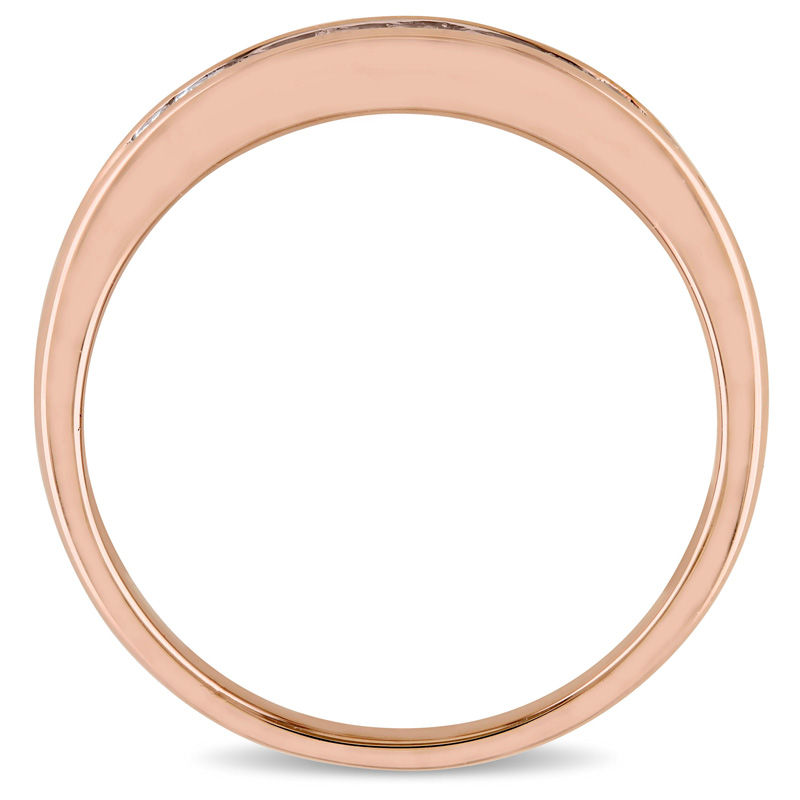 0.24 CT. T.W. Diamond Channel-Set Nine Stone Anniversary Band in 10K Rose Gold