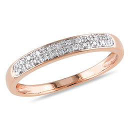 Diamond Accent Two Row Anniversary Band in 10K Rose Gold