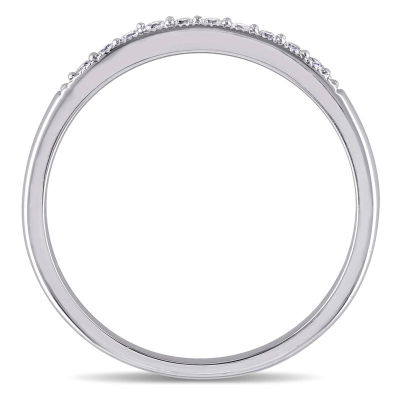 Main Image 3 of 0.10 CT. T.W. Diamond Vintage-Style Anniversary Band in 10K White Gold