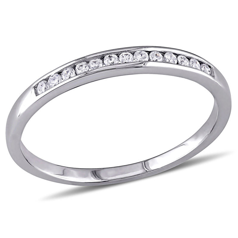 Main Image 1 of 0.12 CT. T.W. Diamond Channel-Set Anniversary Band in 10K White Gold