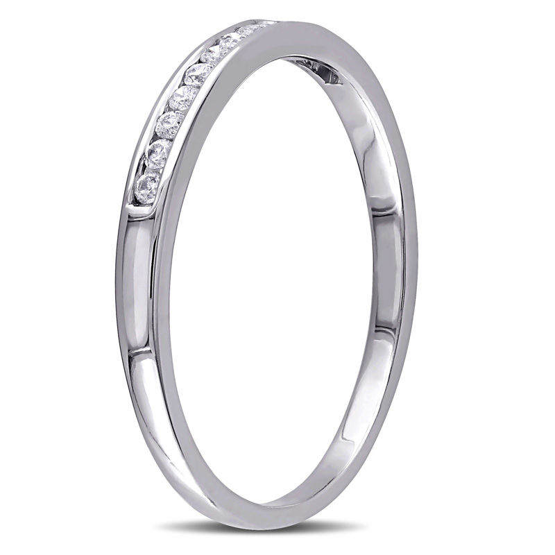 Main Image 2 of 0.12 CT. T.W. Diamond Channel-Set Anniversary Band in 10K White Gold
