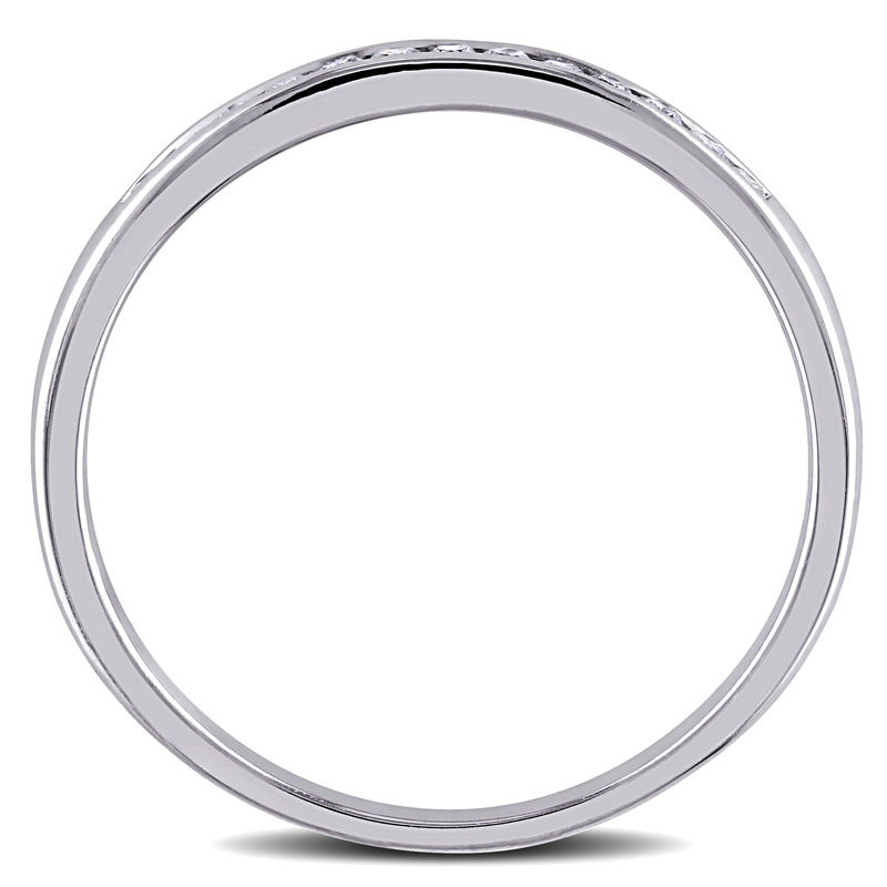 Main Image 3 of 0.12 CT. T.W. Diamond Channel-Set Anniversary Band in 10K White Gold