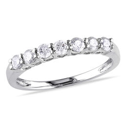 0.49 CT. T.W. Diamond Seven Stone Anniversary Band in 10K White Gold