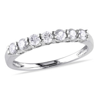 0.49 CT. T.W. Diamond Seven Stone Anniversary Band in 10K White Gold