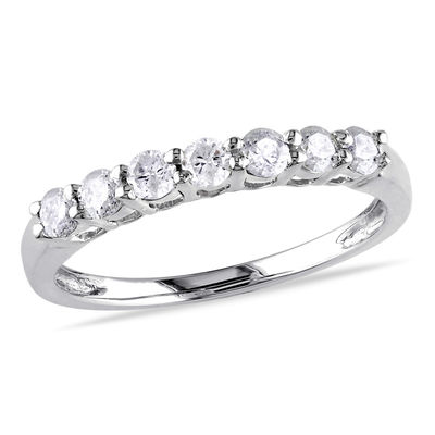 0.49 CT. T.W. Diamond Seven Stone Anniversary Band in 10K White Gold
