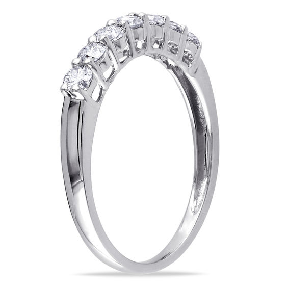 0.49 CT. T.W. Diamond Seven Stone Anniversary Band in 10K White Gold