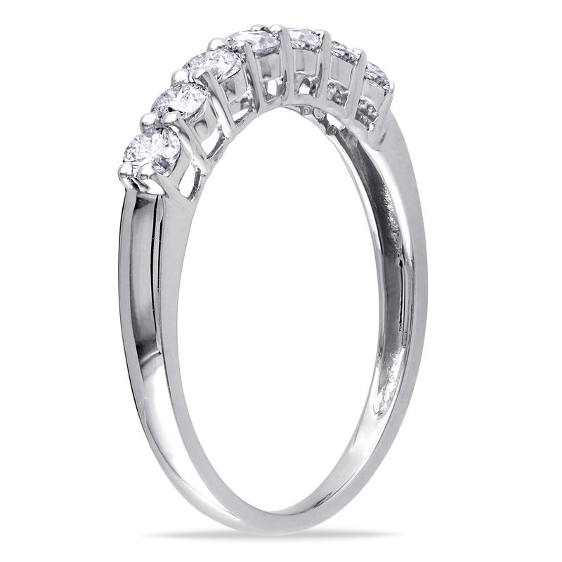 0.49 CT. T.W. Diamond Seven Stone Anniversary Band in 10K White Gold