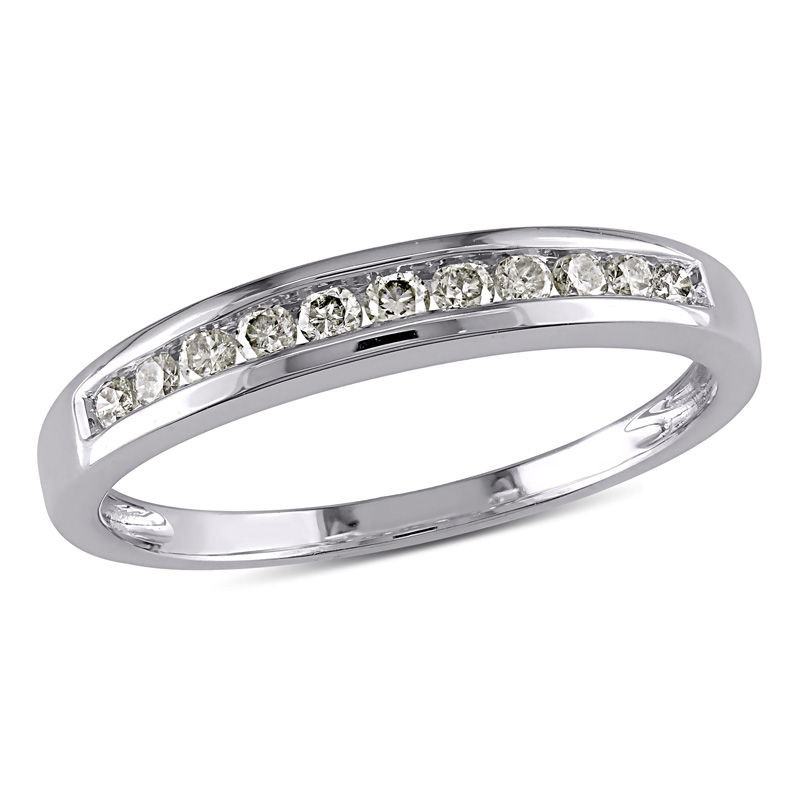 0.24 CT. T.W. Diamond Channel-Set Anniversary Band 10K White Gold