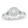 0.50 CT. T.W. Certified Canadian Diamond Frame Twist Shank Engagement Ring in 14K White Gold (I/I2)