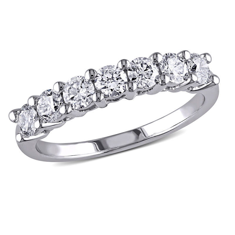 1.05 CT. T.W. Diamond Seven Stone Anniversary Band in 14K White Gold|Peoples Jewellers