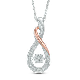 Unstoppable Love™ Diamond Accent Infinity Pendant in Sterling Silver and 10K Rose Gold
