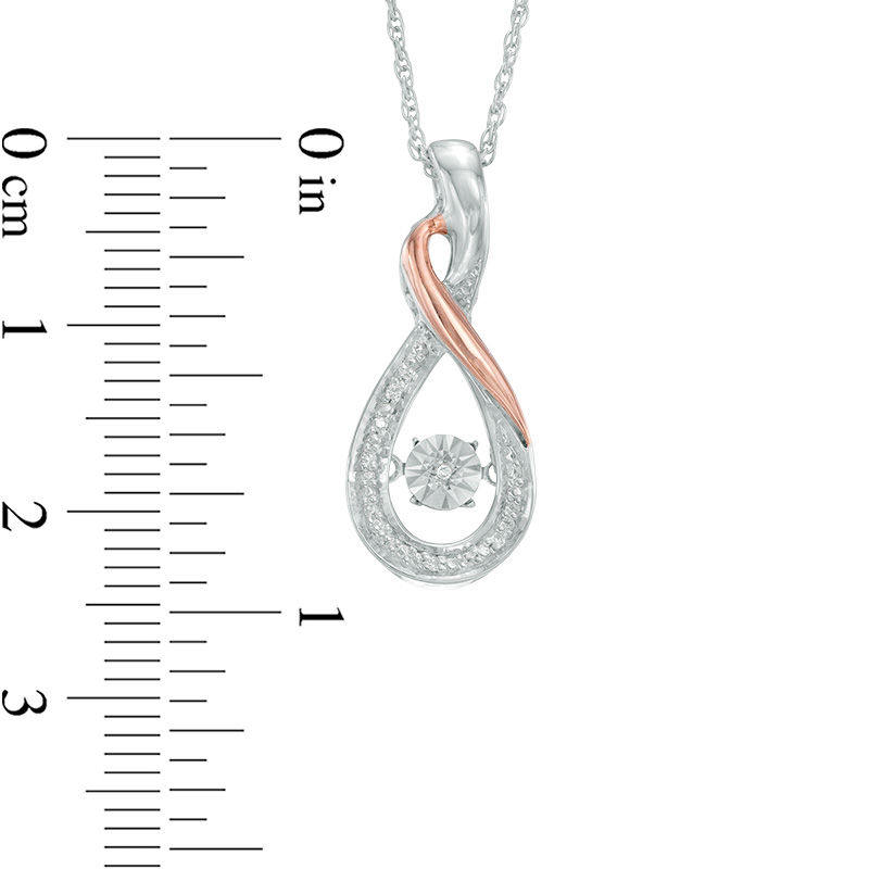 Unstoppable Love™ Diamond Accent Infinity Pendant in Sterling Silver and 10K Rose Gold