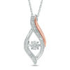 Thumbnail Image 1 of Unstoppable Love™ Diamond Accent Open Flame Pendant in Sterling Silver and 10K Rose Gold
