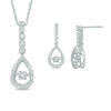 Thumbnail Image 1 of Unstoppable Love™ 0.50 CT. T.W. Diamond Linear Teardrop Pendant and Drop Earrings Set in 10K White Gold