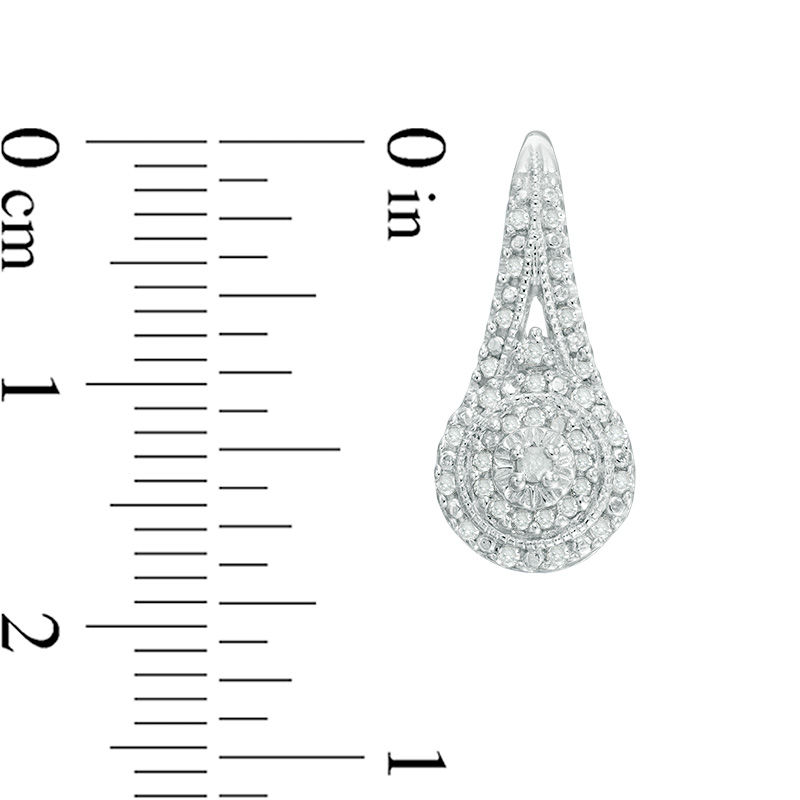 0.25 CT. T.W. Composite Diamond Vintage-Style Drop Earrings in Sterling Silver