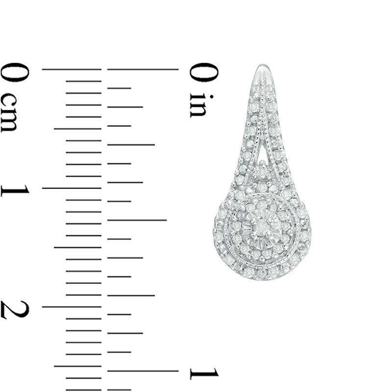 Main Image 2 of 0.25 CT. T.W. Composite Diamond Vintage-Style Drop Earrings in Sterling Silver