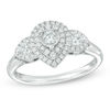 Thumbnail Image 0 of 0.52 CT. T.W. Diamond Double Pear-Shaped Frame Past Present Future® Engagement Ring in 10K White Gold