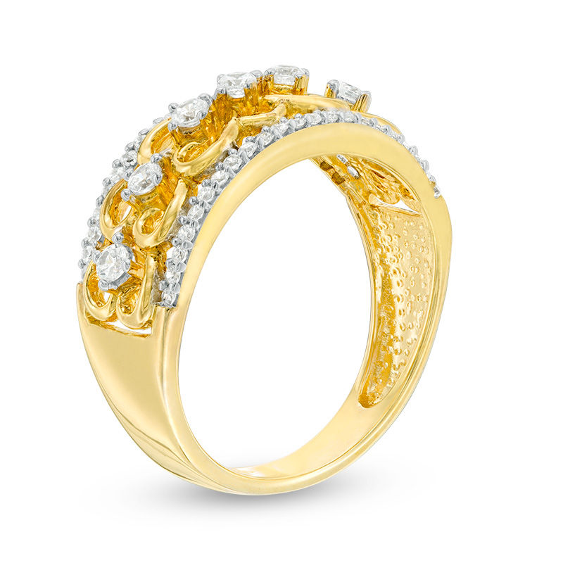 0.37 CT. T.W. Diamond Sideways Heart Ring in 10K Gold