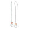 0.09 CT. T.W. Diamond Double Circle Threader Earrings in Sterling Silver and 10K Rose Gold