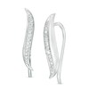 Thumbnail Image 1 of Diamond Accent "S" Shaped Crawler Earrings in Sterling Silver