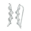 Thumbnail Image 1 of 0.18 CT. T.W. Diamond Wrap Crawler Earrings in Sterling Silver
