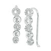 Thumbnail Image 0 of 0.15 CT. T.W. Diamond Alternating Circle Crawler Earrings in Sterling Silver