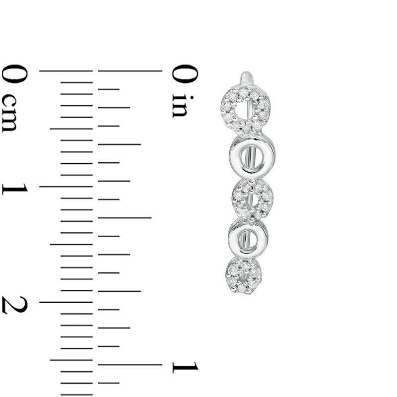 0.15 CT. T.W. Diamond Alternating Circle Crawler Earrings in Sterling Silver