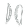 Thumbnail Image 1 of Diamond Accent Curved Crawler Earrings in Sterling Silver