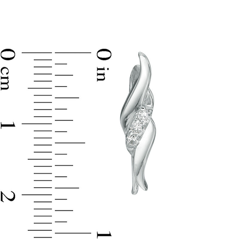 0.18 CT. T.W. Diamond Feather Crawler Earrings in Sterling Silver