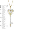 Thumbnail Image 2 of 0.18 CT. T.W. Diamond Heart Key Pendant in 10K Gold