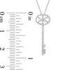Thumbnail Image 1 of 0.23 CT. T.W. Diamond Flower Key Pendant in Sterling Silver