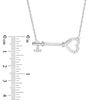 Thumbnail Image 1 of 0.09 CT. T.W. Diamond Sideways Heart Key Necklace in Sterling Silver