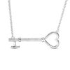 Thumbnail Image 0 of Diamond Accent Sideways Heart Key Necklace in Sterling Silver