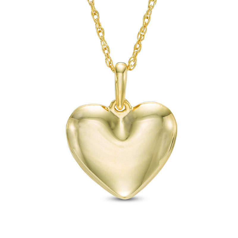 Puffed Heart Pendant in 10K Gold|Peoples Jewellers