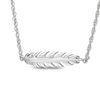 Thumbnail Image 0 of Sideways Feather Necklace in 10K White Gold