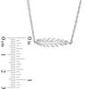 Thumbnail Image 1 of Sideways Feather Necklace in 10K White Gold