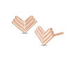 Thumbnail Image 0 of Triple Row Chevron Stud Earrings in 10K Rose Gold