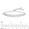 Thumbnail Image 2 of 0.11 CT. T.W. Diamond "XO" Bolo Bracelet in Sterling Silver - 9.5"